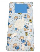 DESEDA Set 3 piese paturica cu cearsaf si pernuta 160x80 cm Ursi cu albine blue