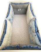 DESEDA Set 6 aparatori protectii laterale patut 120x60 cm Albastru-norisori-stelute