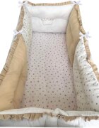 DESEDA Set 6 aparatori protectii laterale patut 140x70 cm Bej - Stelute bej
