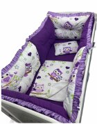 DESEDA Set 6 aparatori protectii laterale patut 140x70 cm Bufnite violet