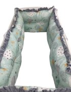 DESEDA Set 6 aparatori protectii laterale patut 140x70 cm Nori cu luna vernil