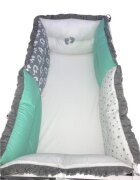 DESEDA Set 6 aparatori protectii laterale patut 140x70 cm Verde - Elefantei gri