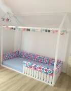 DESEDA Set aparatori laterale Maxi pentru pat Montessori 120x200 cm Floricele