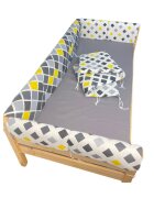 DESEDA Set aparatori laterale Maxi pentru pat Montessori 140x200 cm Romburi galben negru