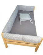 DESEDA Set aparatori laterale Maxi pentru pat Montessori 140x200 cm Stelute pe gri