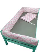DESEDA Set aparatori laterale Maxi pentru pat Montessori 160x80 cm Nori Zambareti roz