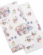 DESEDA Set de 2 cearsafuri pt pat de 120x60 cm din finet cu elastic pe colturi
