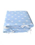 DESEDA Set de aparatori pufoase h35 pat 120x60 cm DeLuxe Coronite albe pe albastru