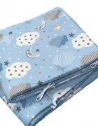 DESEDA Set de aparatori pufoase h35 pat 120x60 cm DeLuxe Nori cu luna albastru