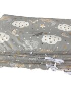 DESEDA Set de aparatori pufoase h35 pat 120x60 cm DeLuxe Nori cu luna gri