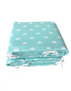 DESEDA Set de aparatori pufoase h35 pat 140x70 cm DeLuxe Coronite albe pe vernil