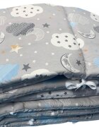 DESEDA Set de aparatori pufoase h35 pat 140x70 cm DeLuxe Nori cu luna gri