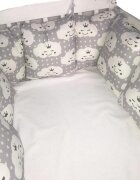 DESEDA Set de aparatori pufoase h35 pat 140x70 cm DeLuxe Norisori pe gri