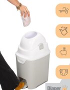 Diaper Champ Cos ermetic scutece cu sac universal One capacitate 30 scutece Hands Free Silver