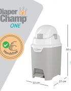 Diaper Champ Cos ermetic scutece cu sac universal One capacitate 30 scutece Hands Free Silver