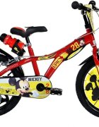 DINO BIKES Bicicleta copii 616MY Mickey Mouse 16 inch varsta 6-8 ani inaltimea 107-125 cm roti ajutatoare scaun si ghidon reglabile recipient pentru apa frana de mana pe ambele roti