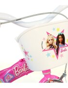 DINO BIKES Bicicleta copii Barbie 12 inch varsta 3-5 ani si o inaltime cuprinsa intre 87-110 cm roti spuma EVA frana de mana pe roata din fata roti ajutatoare detasabile scaun pentru papusa in spate cosulet fata