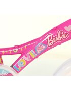 DINO BIKES Bicicleta copii Barbie 12 inch varsta 3-5 ani si o inaltime cuprinsa intre 87-110 cm roti spuma EVA frana de mana pe roata din fata roti ajutatoare detasabile scaun pentru papusa in spate cosulet fata