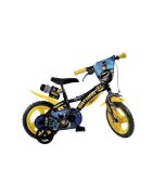 DINO BIKES Bicicleta copii Batman 12 inch varsta 3-4 ani inaltimea 87-110 cm frana pe fata pinion fix roti din spuma EVA scaun reglabil roti ajutatoare detasabile