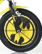 DINO BIKES Bicicleta copii Batman 14 inch varsta 4-5 ani inaltimea 95-115 cm frana de mana pe ambele roti scaun reglabil roti ajutatoare detasabile greutate maxima suportata 50 kg