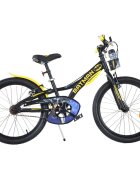 DINO BIKES Bicicleta copii Batman 20 inch varsta 7-11 ani inaltimea 120-145 cm frana de mana pe roata fataspate suport cu sticla de apa cric claxon pe ghidon rotile sunt prevazute cu reflectoare anvelope gonflabile