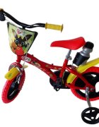 DINO BIKES Bicicleta copii Bing 12 inch varsta 3-5 ani inaltimea 87-110 cm cu roti ajutatoare anvelope spuma EVA pinion spate fix frana de mana pe roata din fata