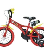 DINO BIKES Bicicleta copii Bing 14 inch varsta 4-7 ani inaltimea 95-115 cm frana de mana pe roata fataspate pinion spate fix roti ajutatoare detasabile suport cu sticla de apa