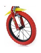 DINO BIKES Bicicleta copii Bing 14 inch varsta 4-7 ani inaltimea 95-115 cm frana de mana pe roata fataspate pinion spate fix roti ajutatoare detasabile suport cu sticla de apa