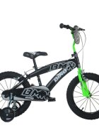 DINO BIKES Bicicleta copii BMX -165XC 16 inch varsta 6-8 ani inaltimea 107-125 cm frana de mana pe ambele roti roti ajutatoare scaun si ghidon ajustabile pe inaltime