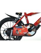 DINO BIKES Bicicleta copii Cars 16 inch varsta 6-8 ani inaltimea 107-125 cm anvelope gonflabile frana de mana roata din fataspate suport cu sticla de apa frana de mana roata din fataspate