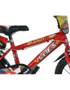 DINO BIKES Bicicleta copii Cars 16 inch varsta 6-8 ani inaltimea 107-125 cm anvelope gonflabile frana de mana roata din fataspate suport cu sticla de apa frana de mana roata din fataspate