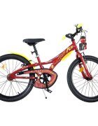 DINO BIKES Bicicleta copii Flash 20 inch varsta 7-11 ani inaltimea 120-145 cm frana de mana pe roata fataspate suport cu sticla de apa cric claxon pe ghidon rotile sunt prevazute cu reflectoare anvelope gonflabile