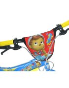 DINO BIKES Bicicleta copii Pinocchio 16 inch varsta 6-8 ani inaltimea 107-125 cm frana de mana roata din fataspate roti ajutatoare detasabile scut frontal scaun ergonomic moale suport cu sticla de apa