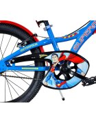 DINO BIKES Bicicleta copii Superman 20 inch varsta 7-11 ani inaltimea 120-145 cm frana de mana pe roata fataspate suport cu sticla de apa cric claxon pe ghidon rotile sunt prevazute cu reflectoare anvelope gonflabile