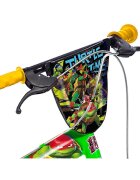 DINO BIKES Bicicleta copii Testoasele Ninja 14 inch varsta 4-7 ani inaltimea 95-115 cm frana de mana pe ambele roti pinion spate fix roti ajutatoare detasabile scut frontal