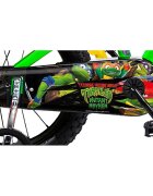 DINO BIKES Bicicleta copii Testoasele Ninja 14 inch varsta 4-7 ani inaltimea 95-115 cm frana de mana pe ambele roti pinion spate fix roti ajutatoare detasabile scut frontal
