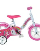 DINO BIKES Bicicleta copii Unicorn 10 inch de la 3 ani inaltimea 78-90 cm roti spuma EVA scaun ergonomic roti ajutatoare detasabile
