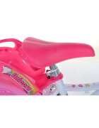 DINO BIKES Bicicleta copii Unicorn 12 inch varsta 3-5 ani inaltimea 87-110 cm anvelope spuma EVA frana de mana pe roata din fata pinion spate fix roti ajutatoare detasabile cosulet si scaun pentru papusa