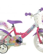 DINO BIKES Bicicleta copii Winx 12 inch varsta 3-4 ani inaltimea recomandata 87-110 cm cosulet pentru cumparaturi si scaunel pentru papusa frana pe roata din fata roti din cauciuc EVA