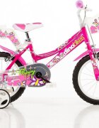 DINO BIKES Bicicleta fetite 146 RN Roz 14 inch varsta 4-7 ani inaltimea recomandata 95-115 cm roti ajutatoare frana pe ambele roti