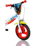 DINO BIKES Bicicleta pentru copii Bing 12 inch inaltime utilizator 87-110 cm anvelope spuma EVA roti ajutatoare detasabile suport cu sticla de apa aparatoare lant