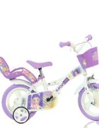 DINO BIKES Bicicleta pentru copii K-Pop 12 inch inaltime utilizator 87-110 cm sa si ghidon reglabile roti ajutatoare aparatoare lant cosulet pentru cumparaturi si scaunel pentru papusa greutate admisa 40 kg