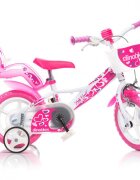 DINO BIKES Bicicleta pentru copii Little Heart alb si roz 12 inch