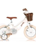 DINO BIKES Bicicleta pentru copii Retro Alb 12 inch inaltime utilizator 87-110 cm cadru din aluminiu cosulet frontal roti ajutatoare aparatoare lant