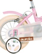 DINO BIKES Bicicleta pentru copii Retro Roz 12 inch inaltime utilizator 87-110 cm cadru din aluminiu cosulet frontal roti ajutatoare aparatoare lant
