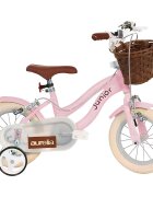 DINO BIKES Bicicleta pentru copii Vintage Pink 16 inch inaltime cuprinsa intre 107-125 cm roti ajutatoare cosulet claxon aparatoare pentru lant