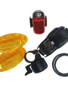 DINO BIKES Set accesorii faruri fata si spate reflectoare si claxon