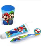DISNEY Set pahar pasta de dinti periuta si etui pentru ingrijire dentara Super Mario pentru copii