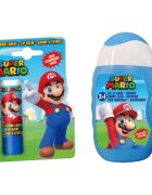 DISNEY Set produse ingrijire copii gel de dus sampon balsam de buze si borseta depozitare Super Mario 110 ml