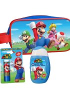 DISNEY Set produse ingrijire copii gel de dus sampon balsam de buze si borseta depozitare Super Mario 110 ml
